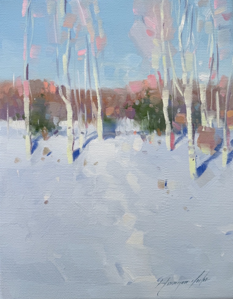 Winter Morning, Original oil Painting, Handmade artwork, One of a Kind                       